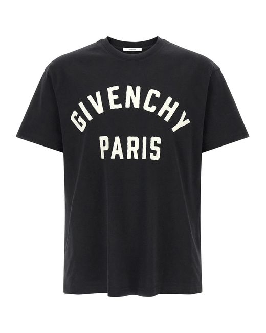 Givenchy Black Paris' T-Shirt for men