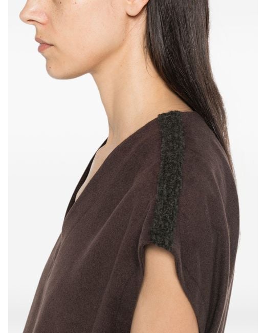 Herno Brown Polyester Modal Wool Blouse