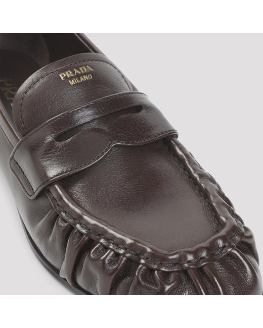 Prada Brown Leather Loafers