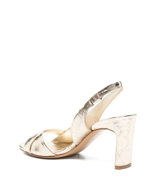 Roberto Del Carlo White "Metis" Sling Back Medium Heel Sandals