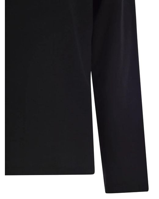 Majestic Black Long-Sleeved Crew-Neck T-Shirt for men