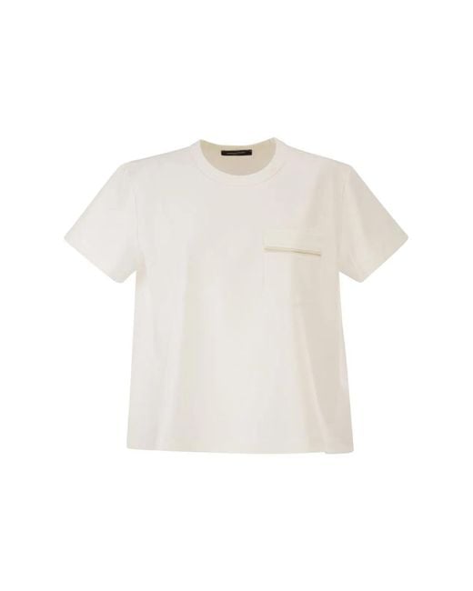 Fabiana Filippi White Viscose Polyamide Elastane T-Shirt