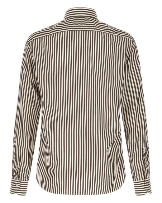 Borriello Brown Striped Shirt for men