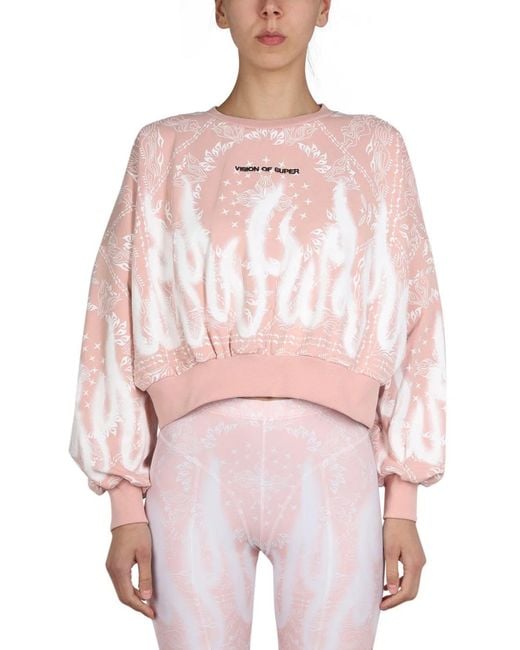 Vision Of Super Pink Paisley Pattern Sweatshirt