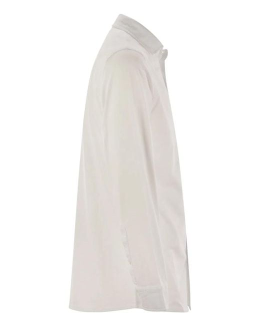 Fay White Cotton Jersey Shirt for men