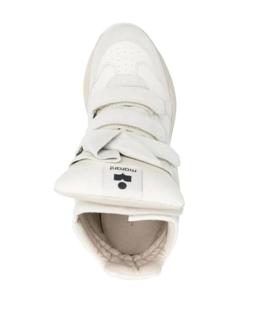 Isabel Marant White Balskee High-Top Wedge Sneakers