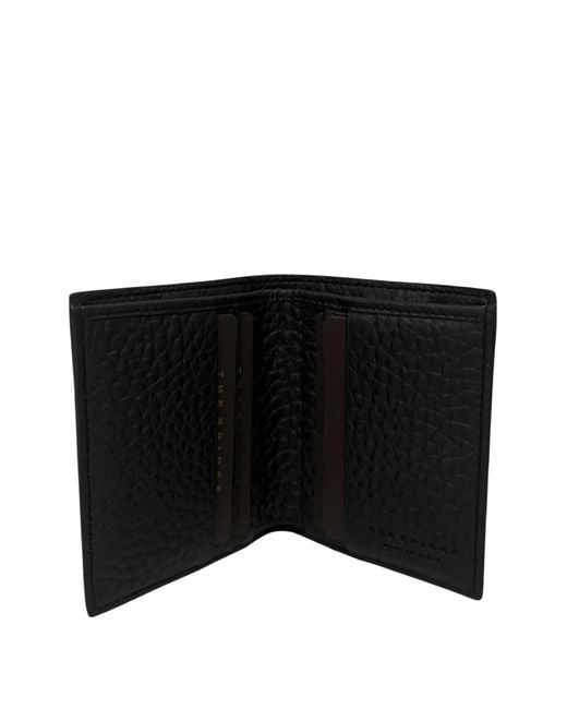 The Bridge Black Grainy-Effect Bi-Fold Wallet