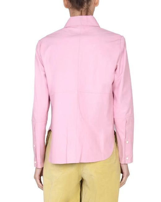 Alysi Pink Leather Jacket