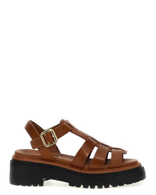 Prada Brown 'Monolith' Sandals