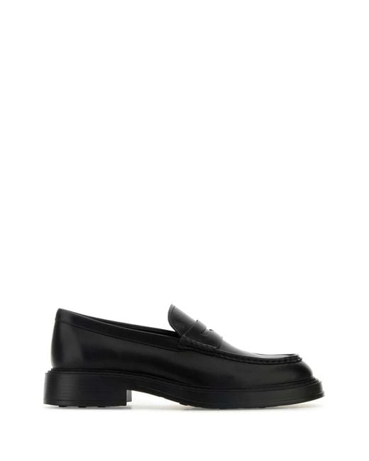 Tod's Black Leather Loafer for men