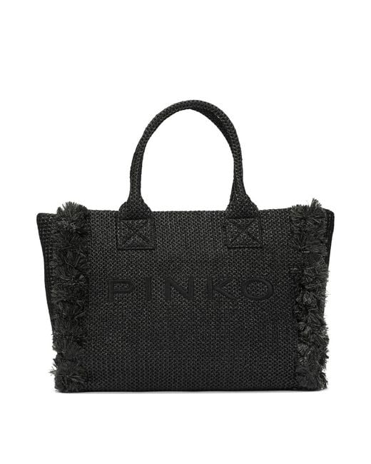 Pinko Black Polypropylene Polyester Polyester Cotton Polyamide Polyurethane Polyester Handbag