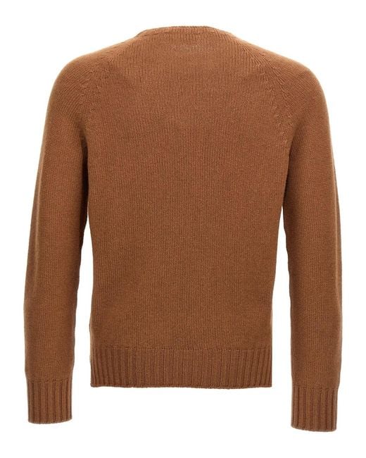 Ma'ry'ya Brown Crew-Neck Sweater for men