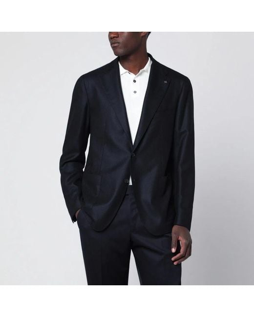 Tagliatore Blue Single-Breasted Jacket With Two Buttons for men