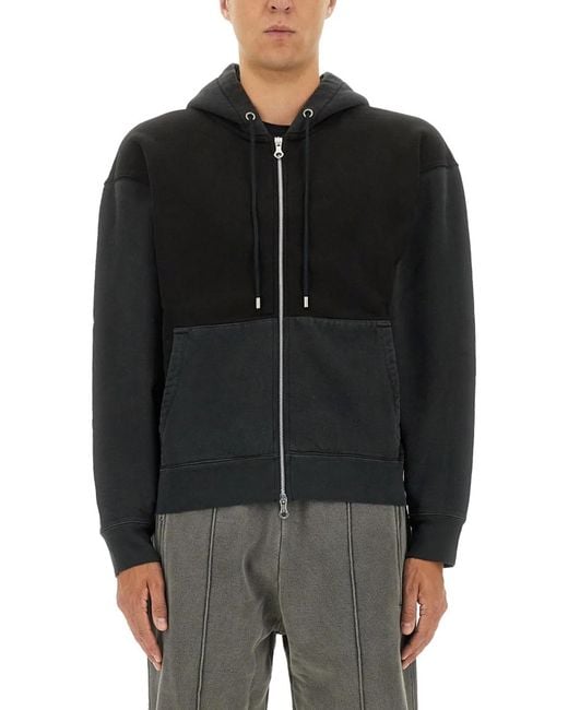 Our Legacy Black Hooded Sweatshirt With Zipper for men