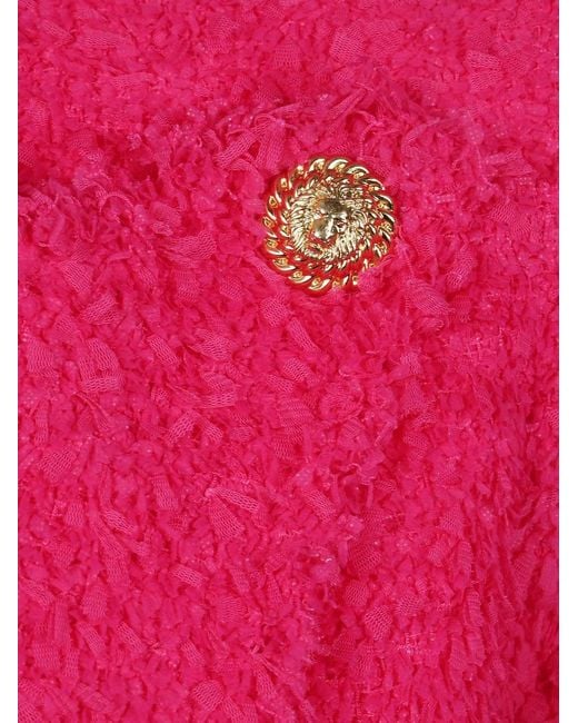 Balmain Pink 8 Button Tweed Spencer Jacket
