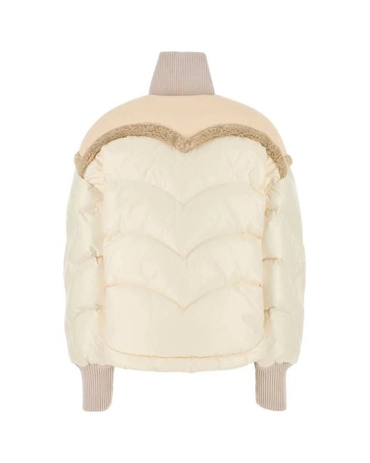 Khrisjoy Natural Ivory Nylon Corazon Down Jacket