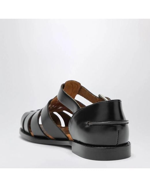 Sebago Black Gurkha Tale Leather Sandals