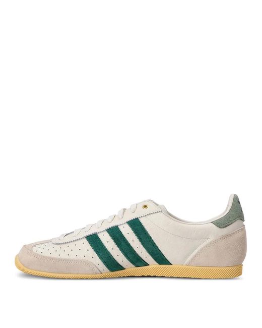 Adidas Originals Green Japan Leather Sneakers With Suede Inserts