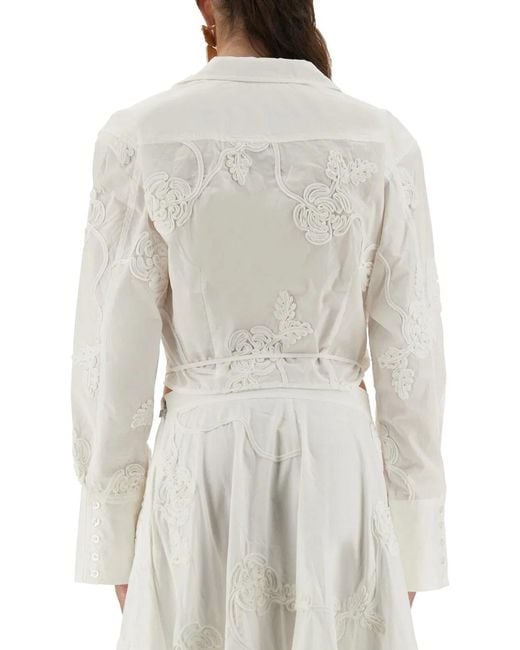 ROTATE BIRGER CHRISTENSEN White Wraparound Shirt Top