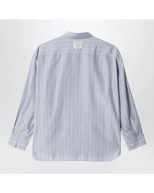 Acne Blue Striped Button-Up for men