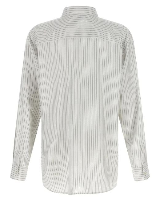 Saint Laurent White Stripes Shirt for men