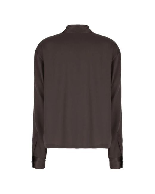 Tom Ford Brown Silk Satin Polo Shirt