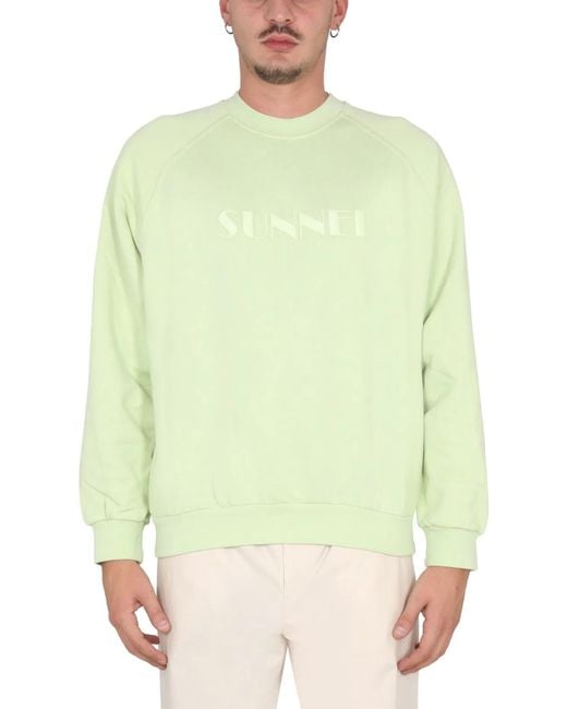 Sunnei Green Crewneck Sweatshirt for men
