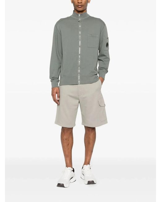 C P Company Gray C.P.Company Polo Collar Cotton Sweatshirt for men