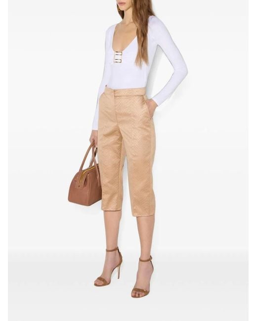 Elisabetta Franchi White V-Necked Sweater