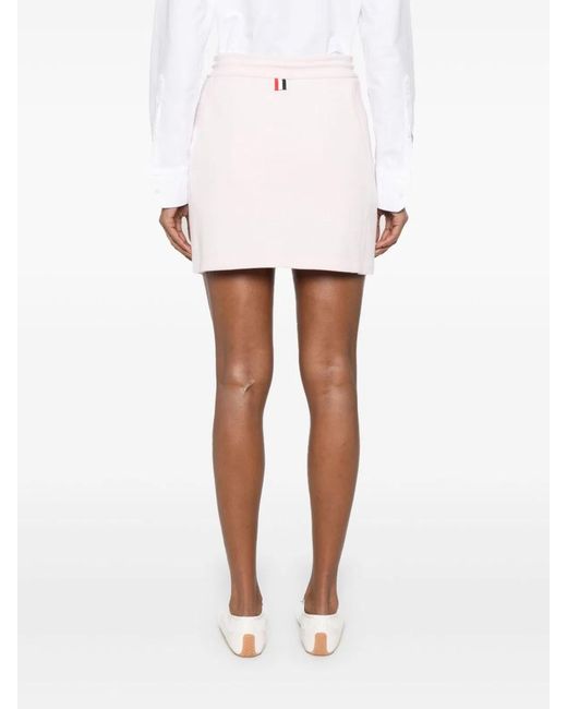Thom Browne Pink 4Bar Cotton Mini Skirt