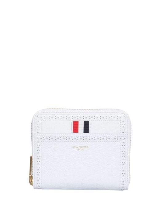 Thom Browne White Zipped Wallet