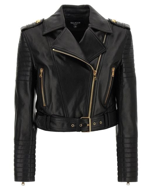 Balmain Black Leather Jacket