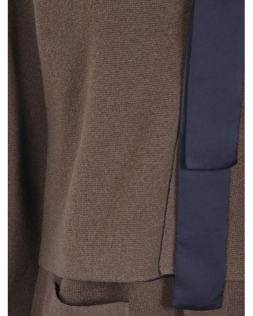 Sacai Brown Wool Knit Cardigan