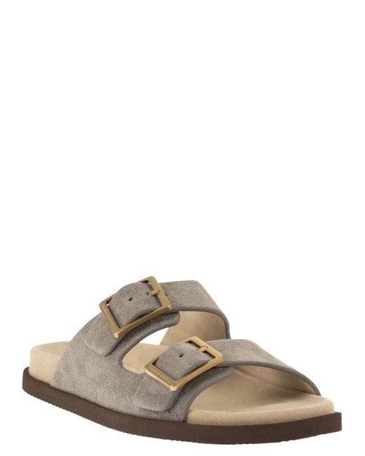 Brunello Cucinelli Brown Urban Slides for men