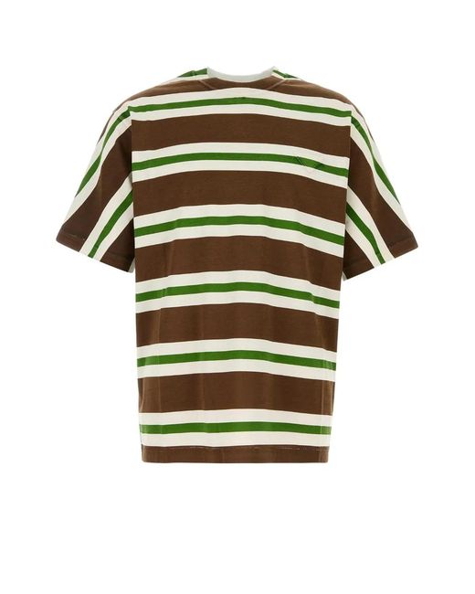 Prada Green Printed Cotton T-Shirt for men