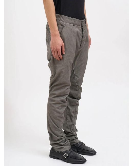 Masnada Gray Slim Stretch Cotton Pants for men