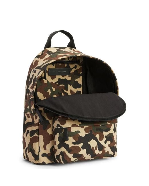 Giuseppe Zanotti Metallic Bud Camouflage Logo Backpack for men
