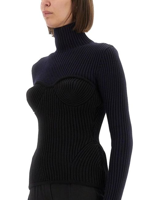 Jean Paul Gaultier Black Shirt With Corset