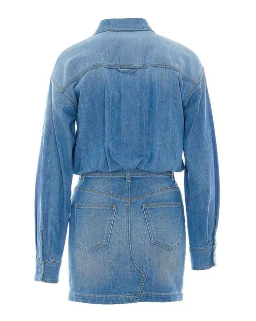 Elisabetta Franchi Blue Denim Dress