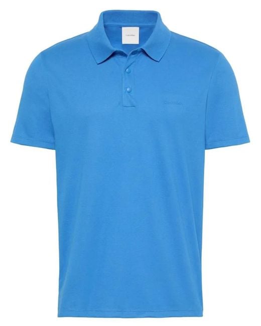 Calvin Klein Blue Tech Interlock Polo for men
