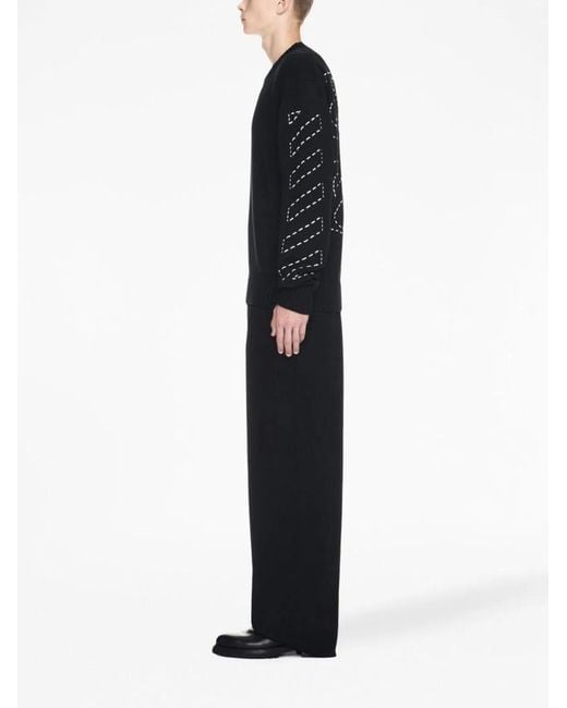 Off-White c/o Virgil Abloh Black Cotton Crew-Neck Sweater for men