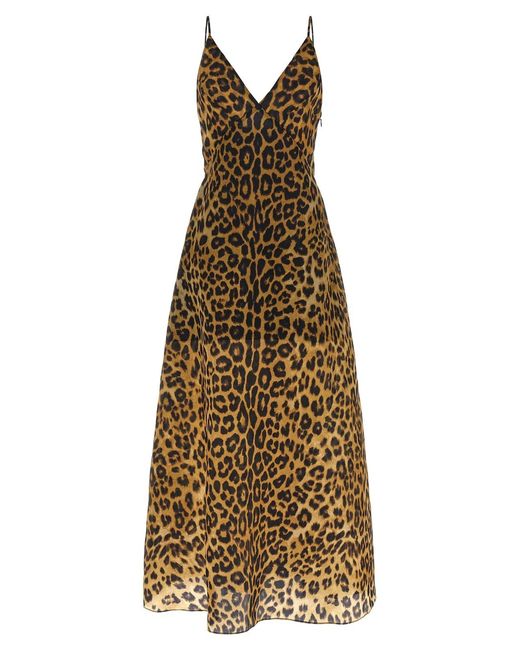 Alberta Ferretti Natural Organza Dress