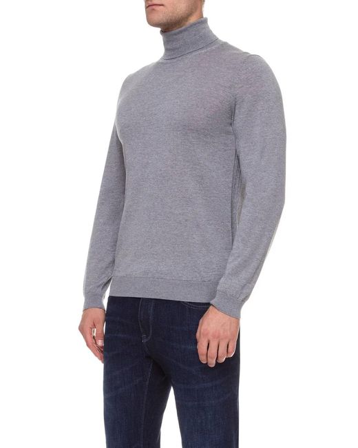 Boss Gray Musso-P Turtleneck Sweater for men