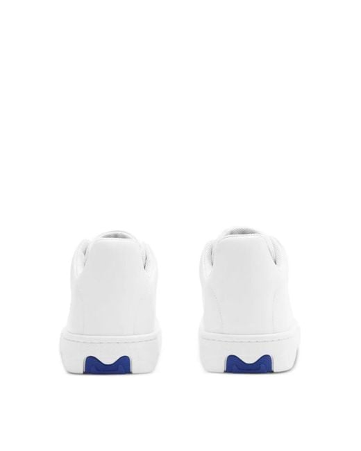 Burberry White Bubble Logo Low Top Sneakers