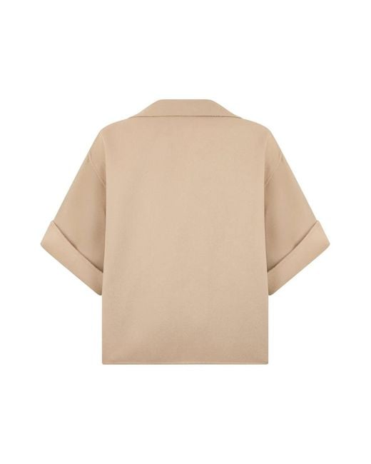 Weekend by Maxmara Natural Virgin Wool Coat With Three-Quarter Sleeves