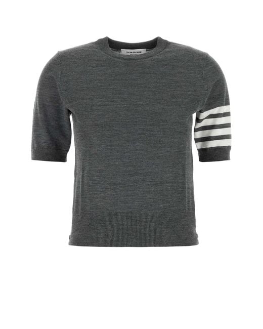 Thom Browne Gray Wool Crewneck Sweater