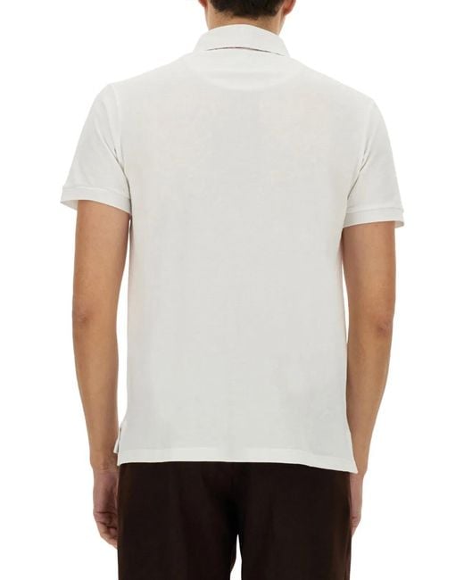 Etro White Cotton Polo for men