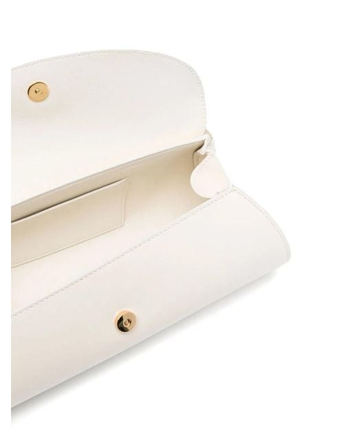 Jil Sander White Cannolo Small Leather Shoulder