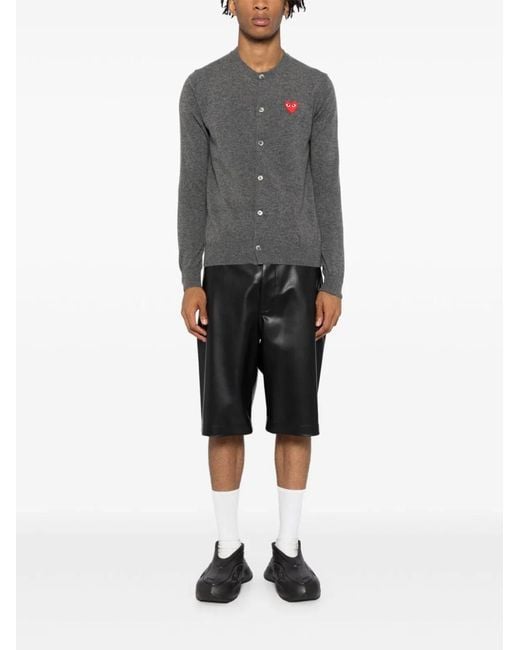 COMME DES GARÇONS PLAY Gray Wool Cardigan for men