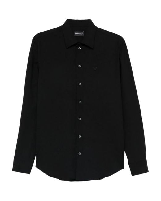 Emporio Armani Black Wool Shirt for men